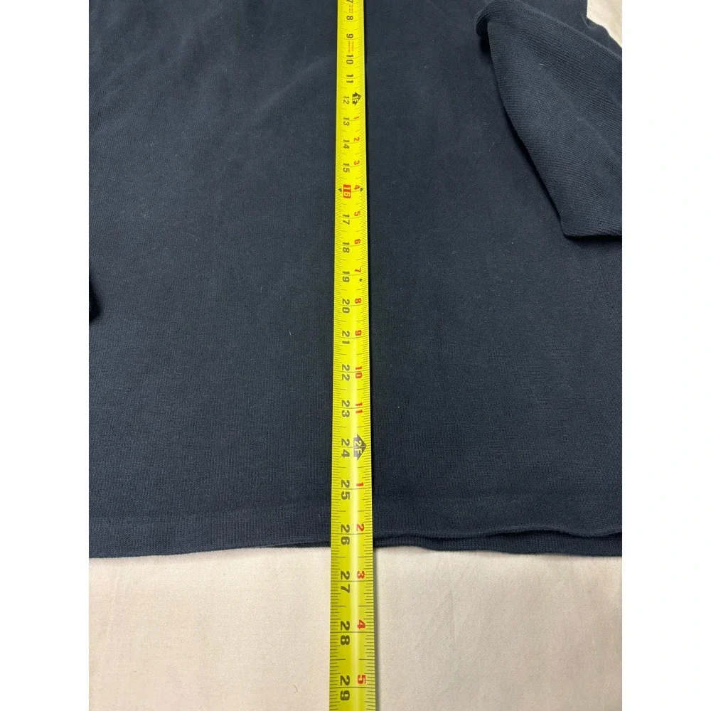 Vtg Polo Ralph‎ Lauren Mens Navy Blue 1/4 Zip Long Sleeve Cotton Sweater Size XL